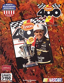 The 1994 Tyson Holly Farms 400 program cover, featuring Rusty Wallace.