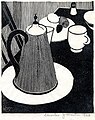 Woodcut: Tea Service, 1920