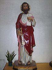 A statue of Paul holding a scroll (symbolising the Scriptures) and the sword (perhaps symbolising his martyrdom) Saint Paul with a Scroll and a Sword.jpg