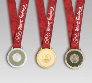 The reverse side of the medals of the 2008 Sum...