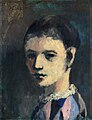 Pablo Picasso, 1905, Arlequin (Harlequin's head), oil on panel, private collection