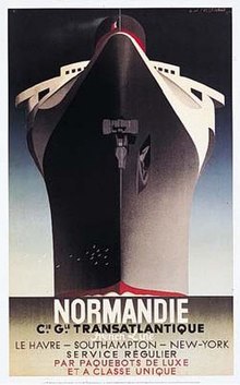 The poster Normandie (1935) is one of Cassandre's most famous design