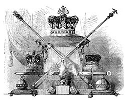 A black and white sketch of the regalia published in 1870