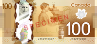 Canadian $100 note specimen - back.png