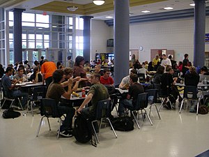Independence High School's cafeteria during lunch.