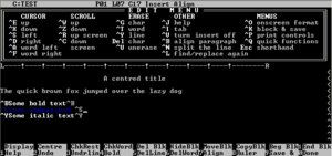 Wordstar running under MS-DOS