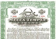1922 Mecca Temple (NY, NY, U.S.A.) $100, 20-year, 5% construction bond, top half