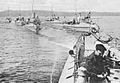 Six of the Lyn class torpedo boats in attack formation during World War I.