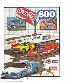 The 1986 Coca-Cola 600 program cover, featuring Terry Labonte. Artwork by NASCAR artist Sam Bass.