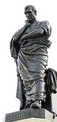 The Latin poet Ovid enjoyed his suasoria. Statue of Roman poet Ovid in Constanta, cropped.jpg