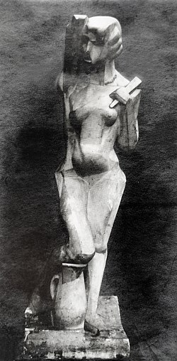 Joseph Csaky, 1912, Danseuse, Femme à l'éventail, Femme à la cruche, original plaster, photo from Csaky archives AC.110.jpg