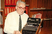 Churchhouse displaying an Enigma machine