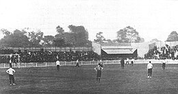 Spurs and Notts County Players on the pitch at the opening game at White Hart Lane