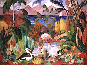 Jean Metzinger, 1907, Paysage coloré aux oiseaux aquatiques, oil on canvas, 74 x 99 cm, Musée d’Art Moderne de la Ville de Paris.jpg