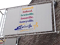 The Louisville Convention & Visitors' Bureau proudly displays many of the common pronunciations of the city on their logo.