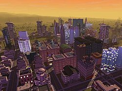 A city, showing the day and night cycle in the game SimCity Societies screenshot 1.jpg