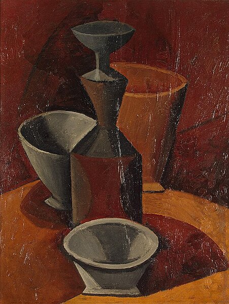 File:Pablo Picasso, 1908, Bols et flacons (Pitcher and Bowls), oil on canvas, 66 x 50.5 cm, Hermitage Museum, Saint Petersburg, Russia.jpg