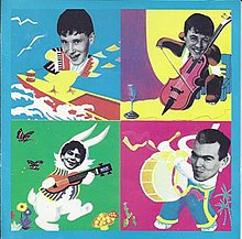 Top cover to the 1989 CD showing band members in a four-square cartoon setting.