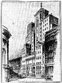 A rendering of the building, released by Baum's office around 1929 Baum west 63rd.png