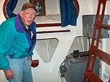 PT veteran Dick Lowe in front of bunk