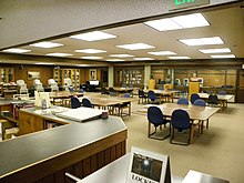 The Hoover Institution Library and Archives Reading Room. A reading room is a space at an archive where users can consult materials under staff supervision. Hoover-Archive-Reading-Room.jpg