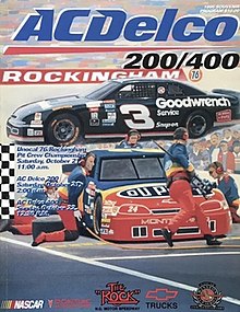 The 1995 AC Delco 400 program cover, featuring Dale Earnhardt and Jeff Gordon.
