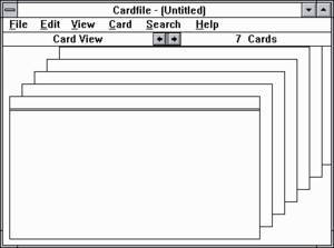 Screenshot z verze Cardfile pro Windows 3.1