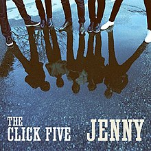 The cover consists of the band's reflection in a puddle of water. The band's name and song title appear below them, colored in white.
