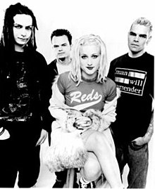 Human Waste Project in 1997. From left to right: Jeff Schartoff, Mike Tempesta, Aimee Echo and Scott Ellis.