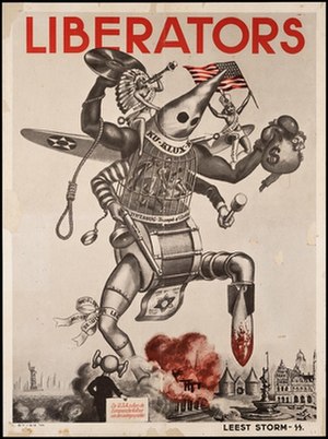 Nazi propaganda poster addressing the Dutch pu...