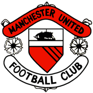 Club crest of Manchester United F.C. in the 19...