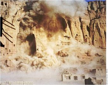 Destruction of Bamyan Buddha statues by the Ta...