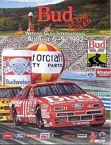 The 1992 Budweiser at The Glen program cover, featuring Bill Elliott.