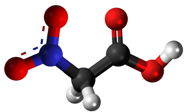 Dosiero:Nitroacetic acid 3D.png