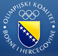 emblemo de la Olimpika Komitato de Bosnio kaj Hercegovino