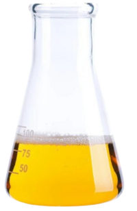 Oranĝokolora specimeno de la bis(2-metila-3-furanila)dusulfido
