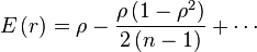 E\left(r\right) = \rho - \frac{\rho \left(1 - \rho^2\right)}{2 \left(n - 1\right)} + \cdots 