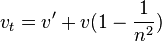 v_t = v' + v (1 - \frac{1}{n^2})