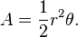 A=frac{1}{2} r^2 theta.