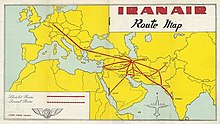 نقشه مسیرهای پروازی شرکت هواپیمائی ایران، پاییز ۱۳۳۷