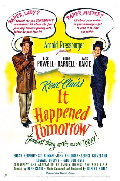 Tiedosto:It Happened Tomorrow 1944 poster.jpg