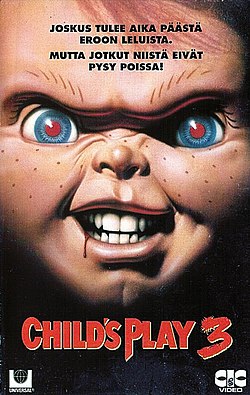 Child's Play 3 -elokuvan suomalainen VHS-kansi.