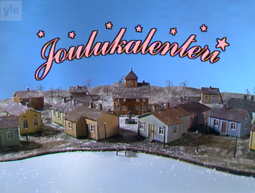 Vuoden 1987 joulukalenterin tunnus, jossa esiintyy sarjojen tapahtumapaikkana toimiva Vaapukkala.