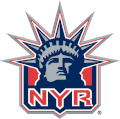 Logo représentant la tête de la statue de la liberté devant laquelle est inscrit NYR