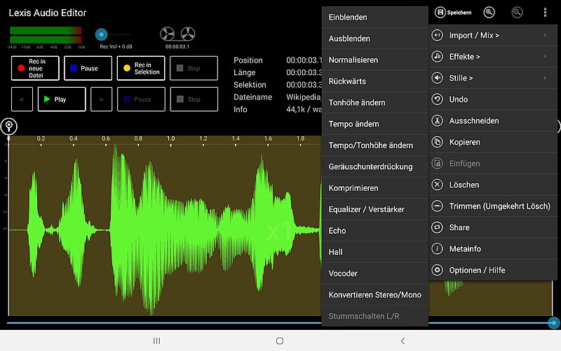 Datei:Screenshot Lexis Audio Editor.jpg