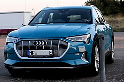 En Audi e-tron ön Hörnem