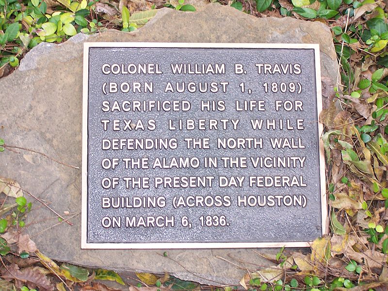 Ofbyld:William Travis birthdeathplaque.jpg