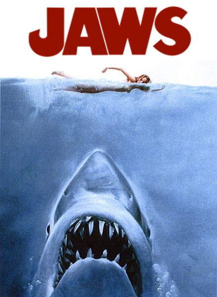 Ofbyld:Jaws book cover + Jaws logo.png