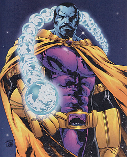 שומר היקום לשעבר קרונה, כפי שהוא נראה בחוברת JLA-Z #2, אמנות מאת ג'ו פראדו.