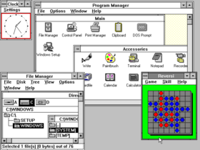 תמונת מסך מהממשק הגרפי Windows 3.0